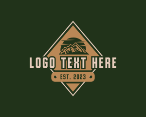 Campsite - Mountain Nature Scenery logo design
