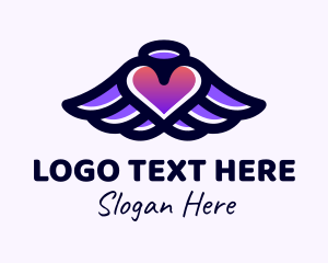 Dating Community - Halo Heart Wings logo design