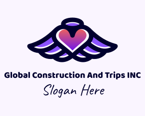 Dating - Halo Heart Wings logo design