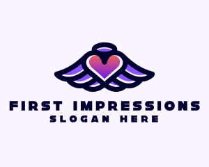 Halo Heart Wings logo design