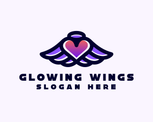 Halo Heart Wings logo design