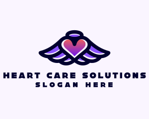 Halo Heart Wings logo design