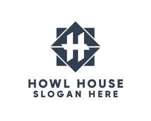 Geometric Housing Letter H logo design