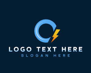 Lightning Electric Letter O logo design