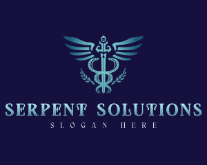 Medical Hostpital Caduceus  logo design