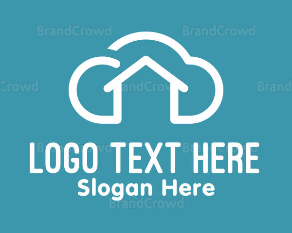 Simple Cloud House Logo