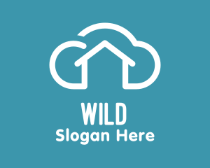 Simple Cloud House logo design