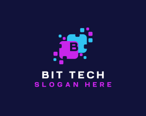 Modern Tech Pixel logo design