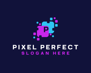 Modern Tech Pixel logo design