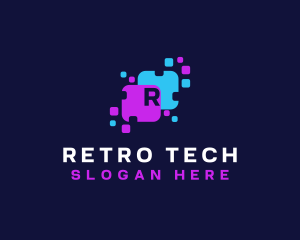 Modern Tech Pixel logo design