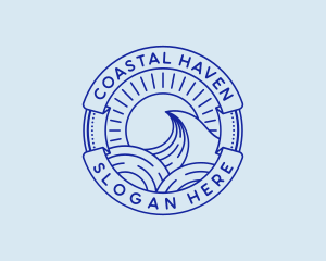 Coastal Wave Travel logo design