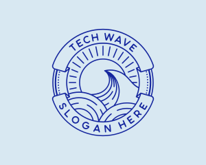 Coastal Wave Travel logo design