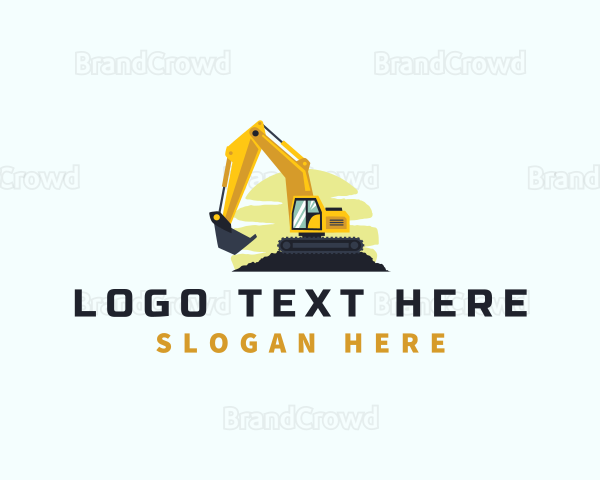 Excavator Backhoe Quarry Logo