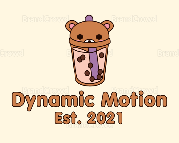 Bear Milk Tea Cup Logo