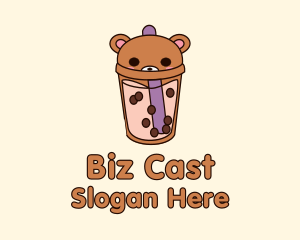 Bear Milk Tea Cup Logo