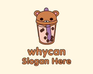 Bear Milk Tea Cup Logo