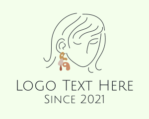 Dangling Earrings - Beauty Lady Earring logo design