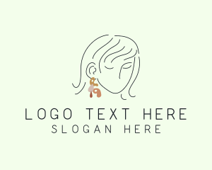 Elegant - Beauty Lady Earring logo design