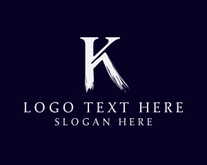 Creations - Artistic Brush Letter K logo design