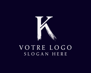 Artistic Brush Letter K Logo