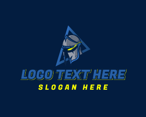 Spartan - Knight Helmet Gamer logo design