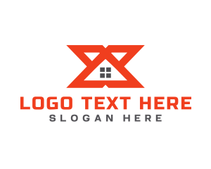 Letter X - Orange Roof X Housing logo design