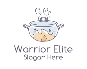 Flame - Monoline Hot Pot Cooking logo design