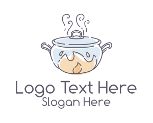 Kitchen - Monoline Hot Pot Cooking logo design