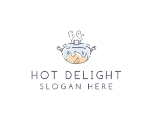 Monoline Hot Pot Cooking logo design