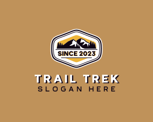 Hiker - Outdoor Mountain Trekking logo design