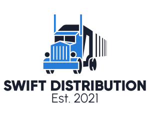 Distribution - Truck Courier Distribution logo design