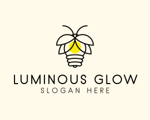 Illumination - Firefly Bulb Insect logo design