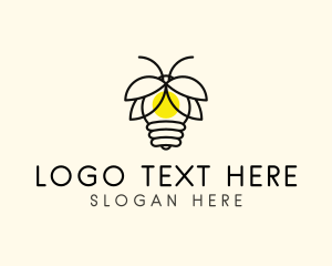 Light Bulb - Firefly Bulb Insect logo design