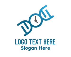 Dna Strand - Gradient DNA Clock logo design