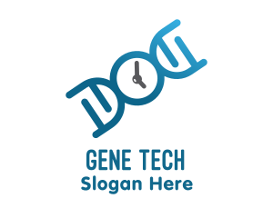 Genetics - Gradient DNA Clock logo design