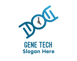 Gene - Gradient DNA Clock logo design