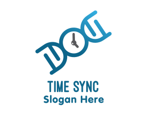 Gradient DNA Clock logo design