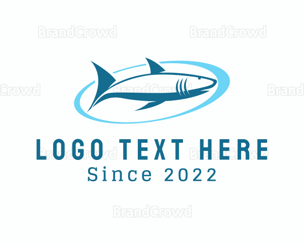 Aquatic Shark Surfing Logo