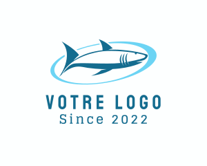 Aquarium - Aquatic Shark Surfing logo design