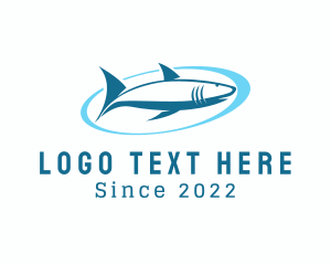 Fish Tank - Aquatic Shark Surfing logo design