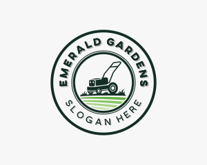 Landscaping Lawn Mower logo design