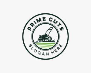 Landscaping Lawn Mower logo design