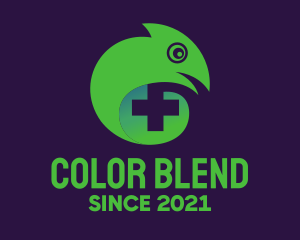 Chameleon - Lizard Health Cross logo design