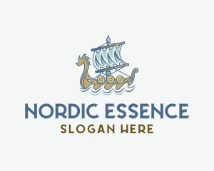 Nordic - Viking Ship Sailing logo design