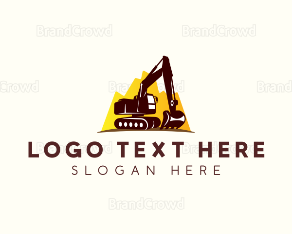 Excavator Digger Heavy Equipment Logo