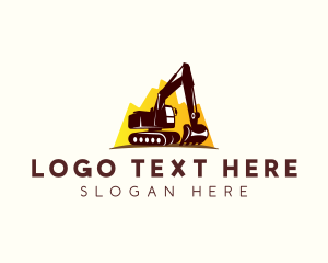 Backhoe - Excavator Digger Heavy Equipment logo design