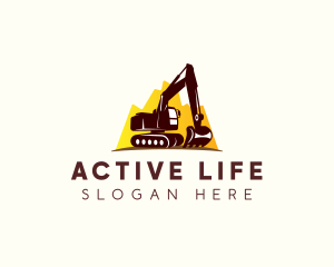 Excavator Digger Heavy Equipment Logo