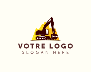 Construction - Excavator Digger Heavy Equipment logo design