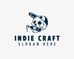Indie - Beer Bottle Skull logo design