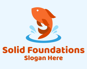 Goldfish Water Pond Logo